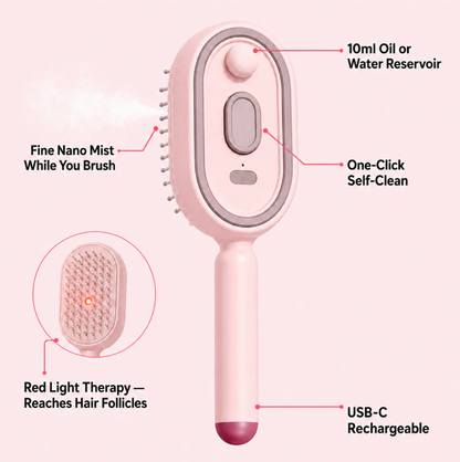 Velia™ Steam Mist Brush — Salon-Smooth Hair, Anytime